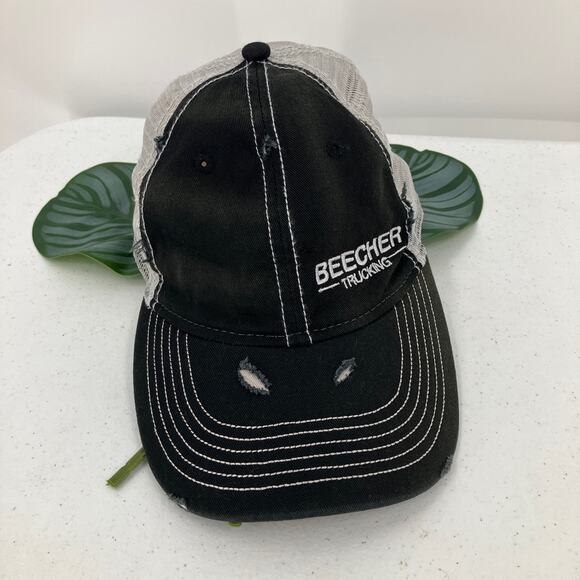 Sportsman Beecher Trucking Black Gray Adjustable Baseball Trucker Dad Hat Cap - Picture 1 of 10